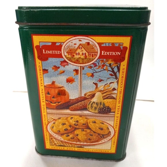 Nestle Limited Edition Tin Can Toll House Cookie Pie Mix Vintage Square Top - Picture 2 of 6
